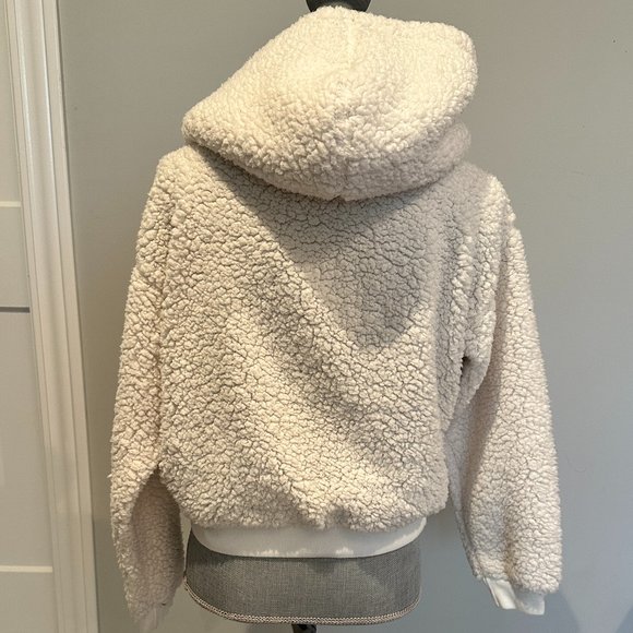 Faux Fur Sherpa Style Hooded Sweatshirt - Picture 3 of 11